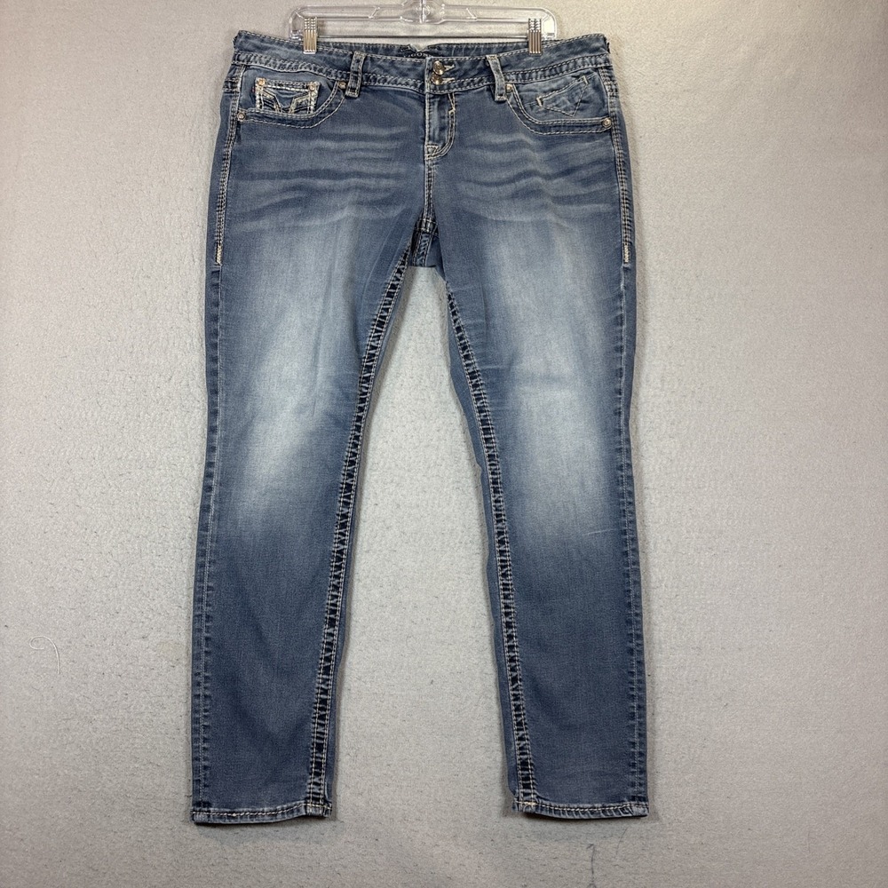 Vigoss Jeans Women's Size 18 L31 The Chelsea Skinny Blue Stretch Ankle